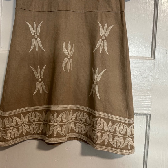 Zara Tan/Cream Embroidered Dress - Picture 9 of 9